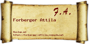 Forberger Attila névjegykártya